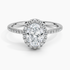 1.25 Karat Oval Halo Tasarım Tektaş Laboratuvar Pırlanta Yüzük 18K -Valora - Bold Diamonds