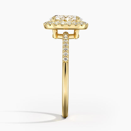 1.25 Karat Oval Halo Tasarım Tektaş Laboratuvar Pırlanta Yüzük 18K -Valora - Bold Diamonds