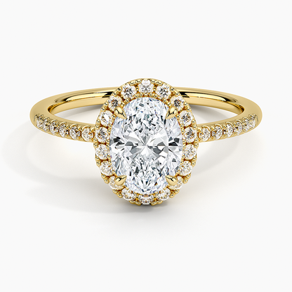 1.25 Karat Oval Halo Tasarım Tektaş Laboratuvar Pırlanta Yüzük 18K -Valora - Bold Diamonds