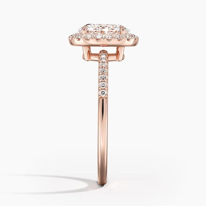 1.25 Karat Oval Halo Tasarım Tektaş Laboratuvar Pırlanta Yüzük 18K -Valora - Bold Diamonds