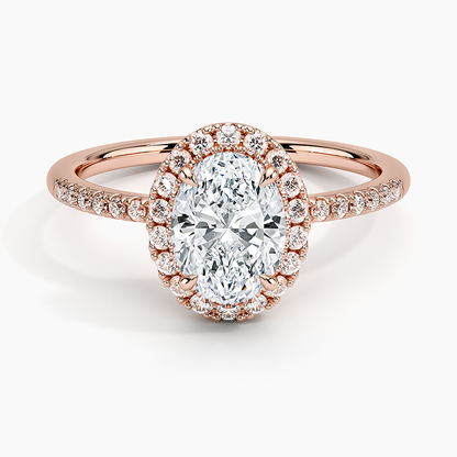 1.25 Karat Oval Halo Tasarım Tektaş Laboratuvar Pırlanta Yüzük 18K -Valora - Bold Diamonds