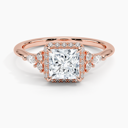 1.25 Karat Prenses Halo Tasarım Tektaş Laboratuvar Pırlanta Yüzük 18K -Amara - Bold Diamonds