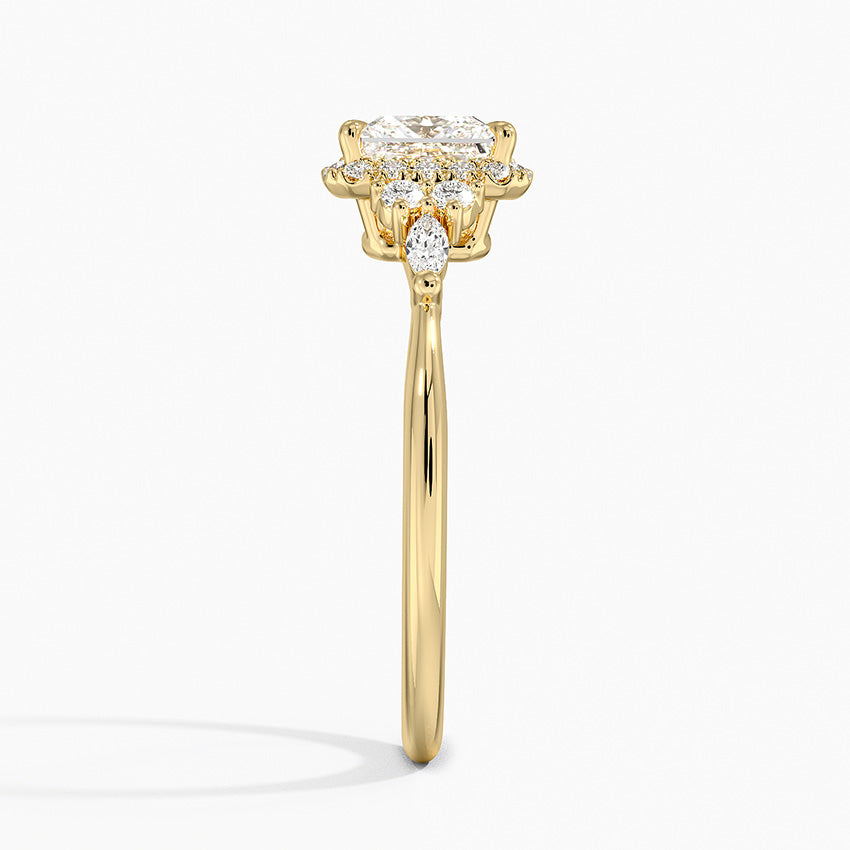 1.25 Karat Prenses Halo Tasarım Tektaş Laboratuvar Pırlanta Yüzük 18K -Amara - Bold Diamonds