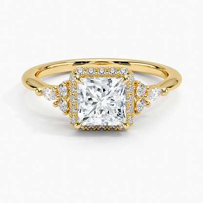 1.25 Karat Prenses Halo Tasarım Tektaş Laboratuvar Pırlanta Yüzük 18K -Amara - Bold Diamonds