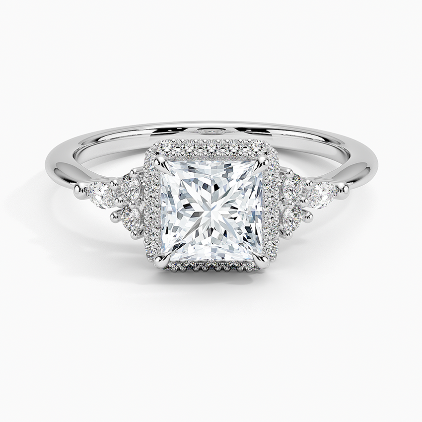 1.25 Karat Prenses Halo Tasarım Tektaş Laboratuvar Pırlanta Yüzük 18K -Amara - Bold Diamonds