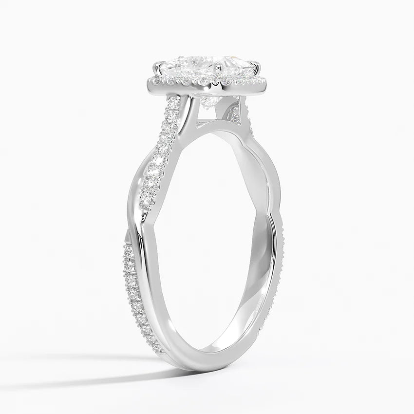 1.25 Karat Prenses Halo Tasarım Tektaş Laboratuvar Pırlanta Yüzük 18K -Diamora - Bold Diamonds
