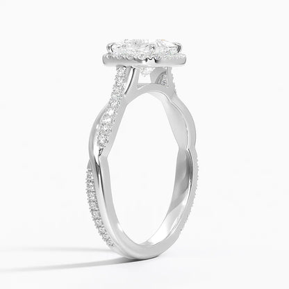 1.25 Karat Prenses Halo Tasarım Tektaş Laboratuvar Pırlanta Yüzük 18K -Diamora - Bold Diamonds