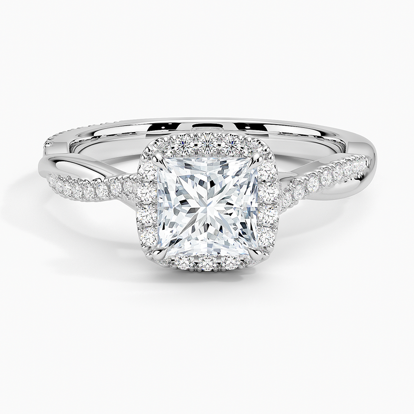 1.25 Karat Prenses Halo Tasarım Tektaş Laboratuvar Pırlanta Yüzük 18K -Diamora - Bold Diamonds