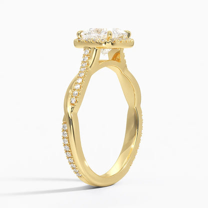 1.25 Karat Prenses Halo Tasarım Tektaş Laboratuvar Pırlanta Yüzük 18K -Diamora - Bold Diamonds