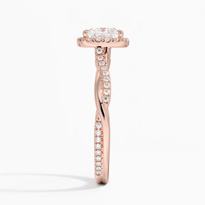 1.25 Karat Prenses Halo Tasarım Tektaş Laboratuvar Pırlanta Yüzük 18K -Diamora - Bold Diamonds