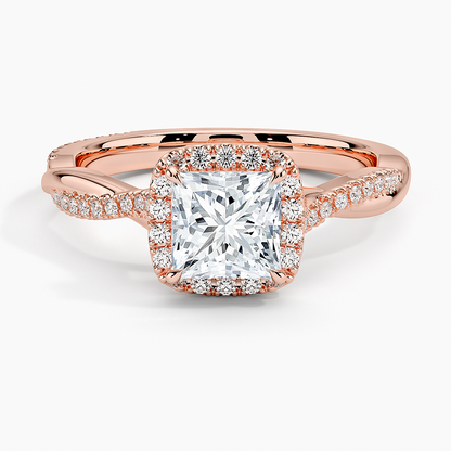 1.25 Karat Prenses Halo Tasarım Tektaş Laboratuvar Pırlanta Yüzük 18K -Diamora - Bold Diamonds