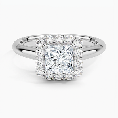 1.25 Karat Prenses Halo Tasarım Tektaş Laboratuvar Pırlanta Yüzük 18K -Illumina - Bold Diamonds