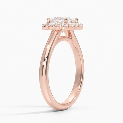 1.25 Karat Prenses Halo Tasarım Tektaş Laboratuvar Pırlanta Yüzük 18K -Illumina - Bold Diamonds