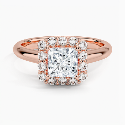 1.25 Karat Prenses Halo Tasarım Tektaş Laboratuvar Pırlanta Yüzük 18K -Illumina - Bold Diamonds