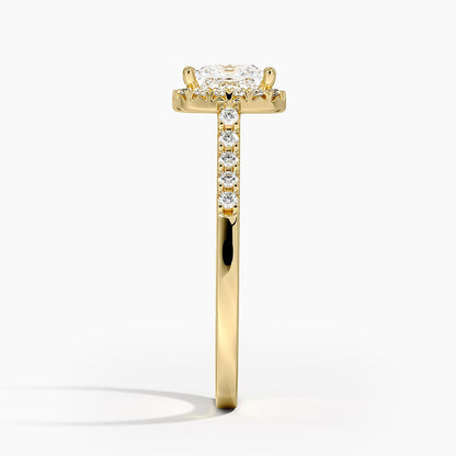 1,25 Karat Prenses Halo Tasarım Tektaş Laboratuvar Pırlanta Yüzük 18K - Lunara - Bold Diamonds