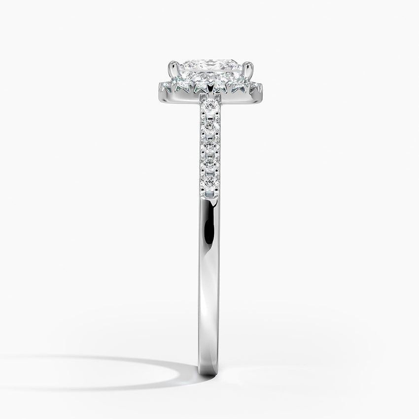1,25 Karat Prenses Halo Tasarım Tektaş Laboratuvar Pırlanta Yüzük 18K - Lunara - Bold Diamonds