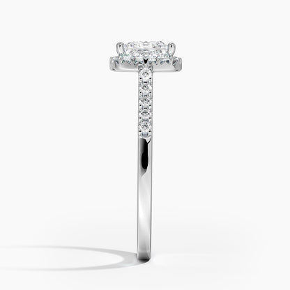 1,25 Karat Prenses Halo Tasarım Tektaş Laboratuvar Pırlanta Yüzük 18K - Lunara - Bold Diamonds