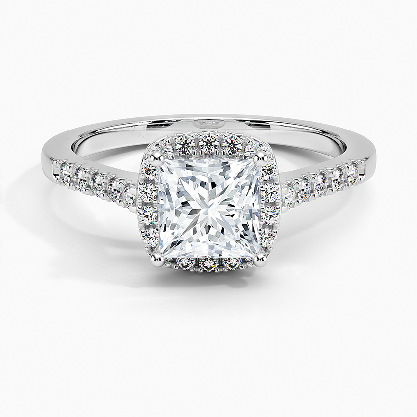 1,25 Karat Prenses Halo Tasarım Tektaş Laboratuvar Pırlanta Yüzük 18K - Lunara - Bold Diamonds