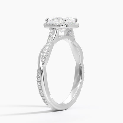 1.25 Karat Prenses Halo Tasarım Tektaş Laboratuvar Pırlanta Yüzük 18K -Magnara - Bold Diamonds