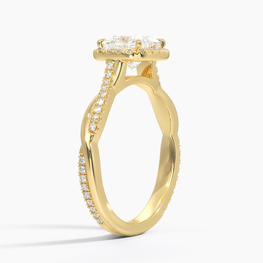 1.25 Karat Prenses Halo Tasarım Tektaş Laboratuvar Pırlanta Yüzük 18K -Magnara - Bold Diamonds