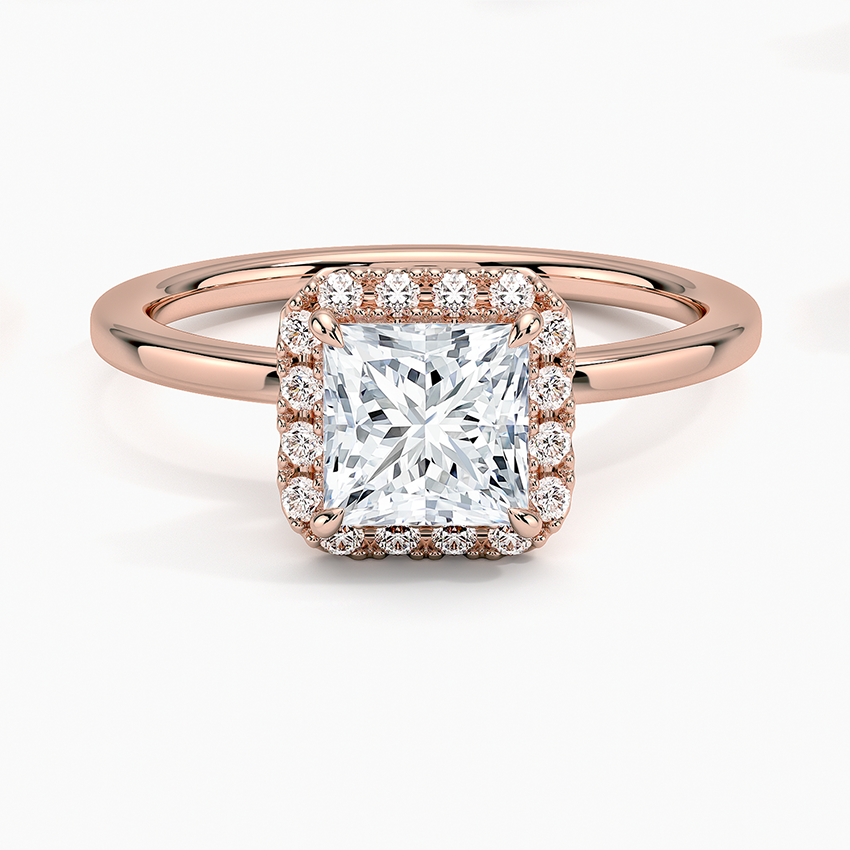 1.25 Karat Prenses Halo Tasarım Tektaş Laboratuvar Pırlanta Yüzük 18K -Ophelia - Bold Diamonds
