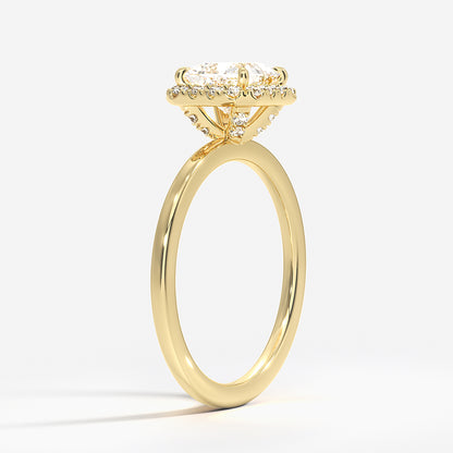 1.25 Karat Prenses Halo Tasarım Tektaş Laboratuvar Pırlanta Yüzük 18K -Ophelia - Bold Diamonds