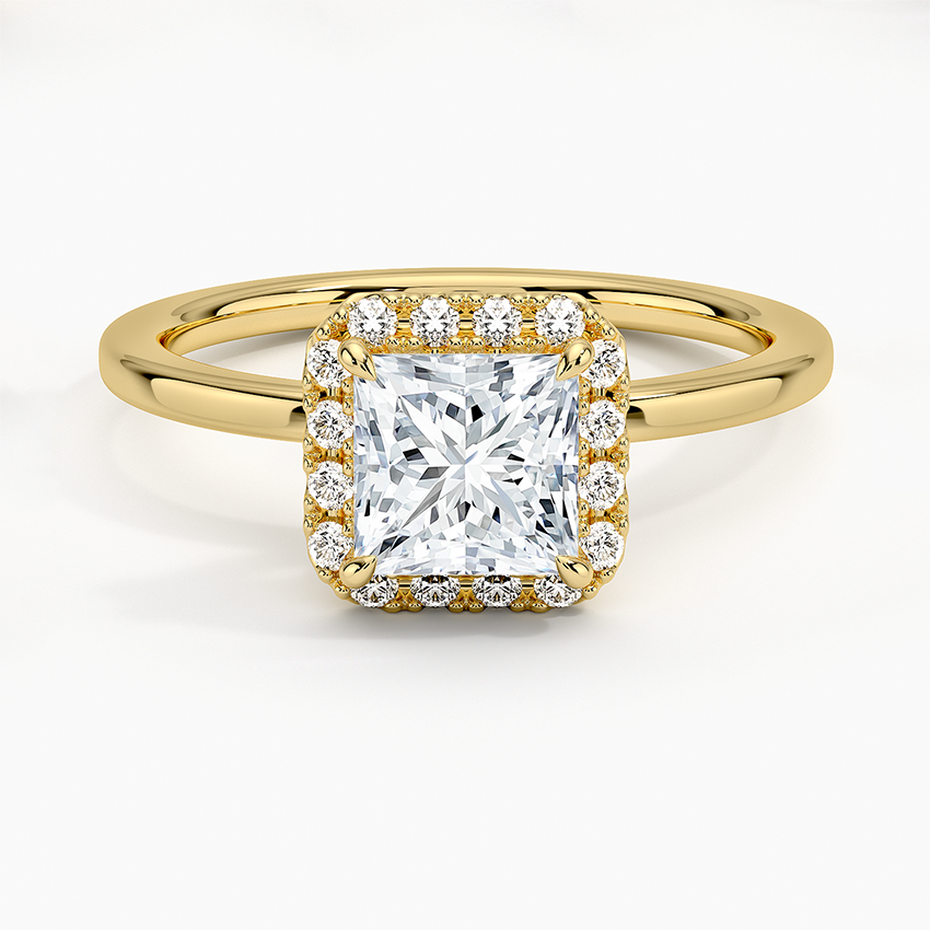 1.25 Karat Prenses Halo Tasarım Tektaş Laboratuvar Pırlanta Yüzük 18K -Ophelia - Bold Diamonds