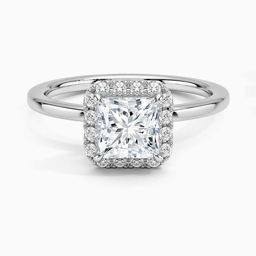 1.25 Karat Prenses Halo Tasarım Tektaş Laboratuvar Pırlanta Yüzük 18K -Ophelia - Bold Diamonds