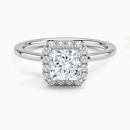 1.25 Karat Prenses Halo Tasarım Tektaş Laboratuvar Pırlanta Yüzük 18K -Ophelia - Bold Diamonds