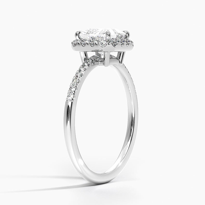 1.25 Karat Prenses Halo Tasarım Tektaş Laboratuvar Pırlanta Yüzük 18K -Valora - Bold Diamonds