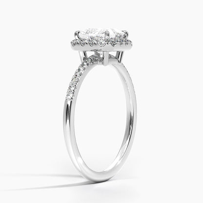 1.25 Karat Prenses Halo Tasarım Tektaş Laboratuvar Pırlanta Yüzük 18K -Valora - Bold Diamonds