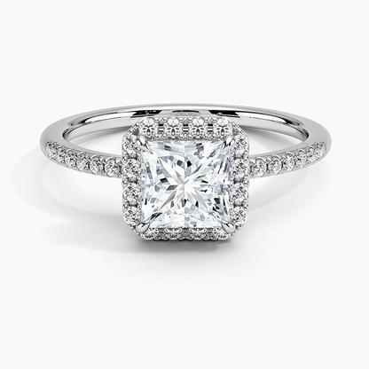 1.25 Karat Prenses Halo Tasarım Tektaş Laboratuvar Pırlanta Yüzük 18K -Valora - Bold Diamonds