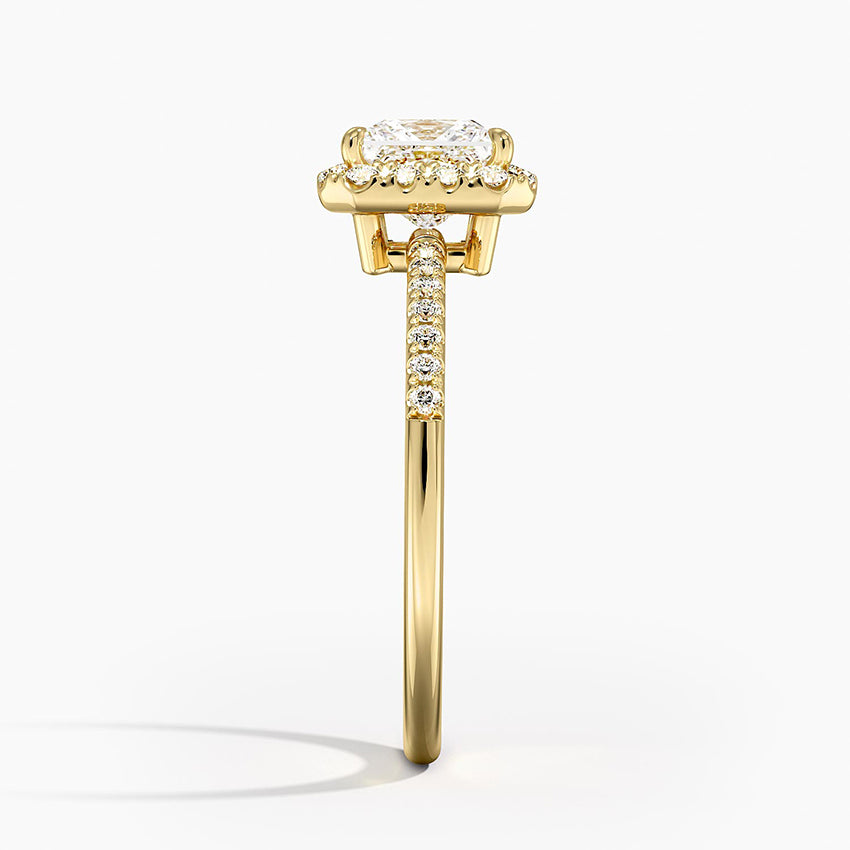 1.25 Karat Prenses Halo Tasarım Tektaş Laboratuvar Pırlanta Yüzük 18K -Valora - Bold Diamonds