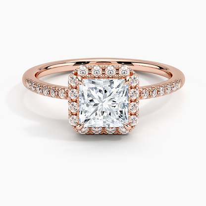 1.25 Karat Prenses Halo Tasarım Tektaş Laboratuvar Pırlanta Yüzük 18K -Valora - Bold Diamonds