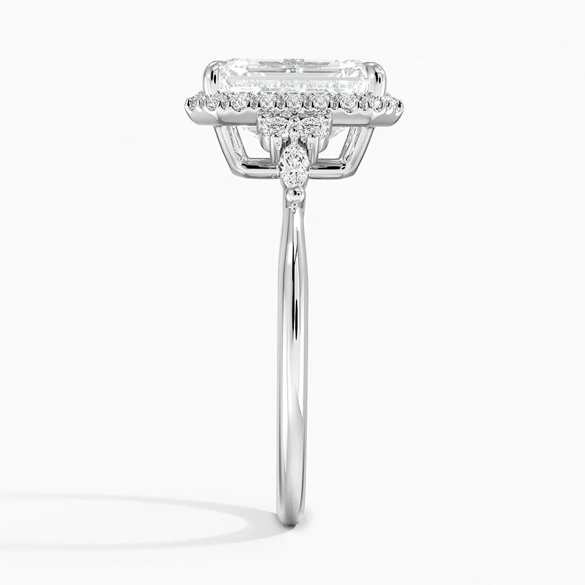 1.25 Karat Radiant Halo Tasarım Tektaş Laboratuvar Pırlanta Yüzük 18K -Amara - Bold Diamonds