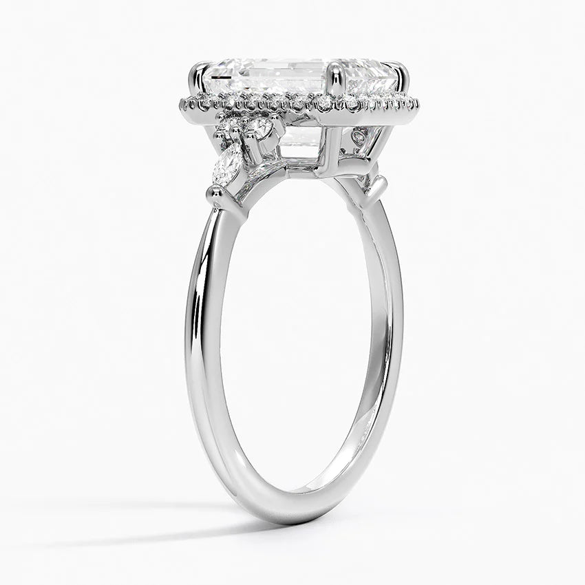 1.25 Karat Radiant Halo Tasarım Tektaş Laboratuvar Pırlanta Yüzük 18K -Amara - Bold Diamonds