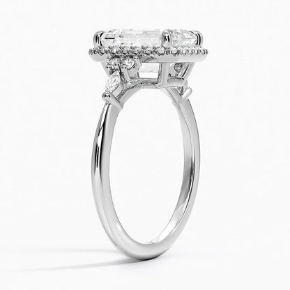 1.25 Karat Radiant Halo Tasarım Tektaş Laboratuvar Pırlanta Yüzük 18K -Amara - Bold Diamonds