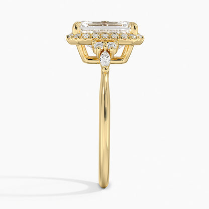 1.25 Karat Radiant Halo Tasarım Tektaş Laboratuvar Pırlanta Yüzük 18K -Amara - Bold Diamonds