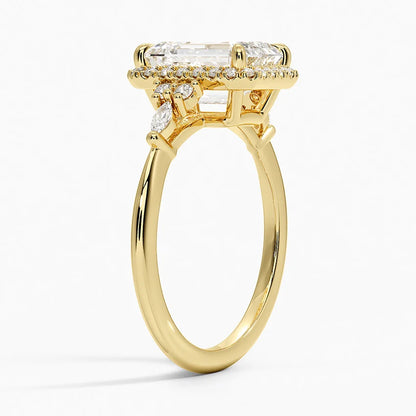 1.25 Karat Radiant Halo Tasarım Tektaş Laboratuvar Pırlanta Yüzük 18K -Amara - Bold Diamonds