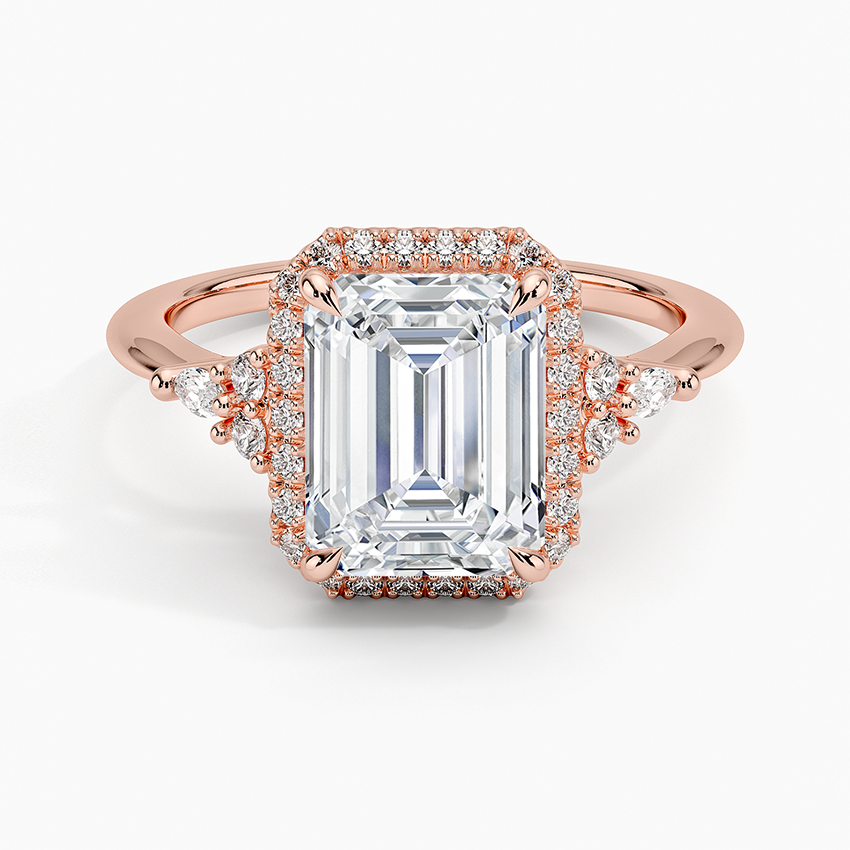 1.25 Karat Radiant Halo Tasarım Tektaş Laboratuvar Pırlanta Yüzük 18K -Amara - Bold Diamonds