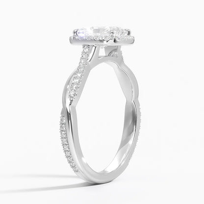 1.25 Karat Radiant Halo Tasarım Tektaş Laboratuvar Pırlanta Yüzük 18K -Diamora - Bold Diamonds