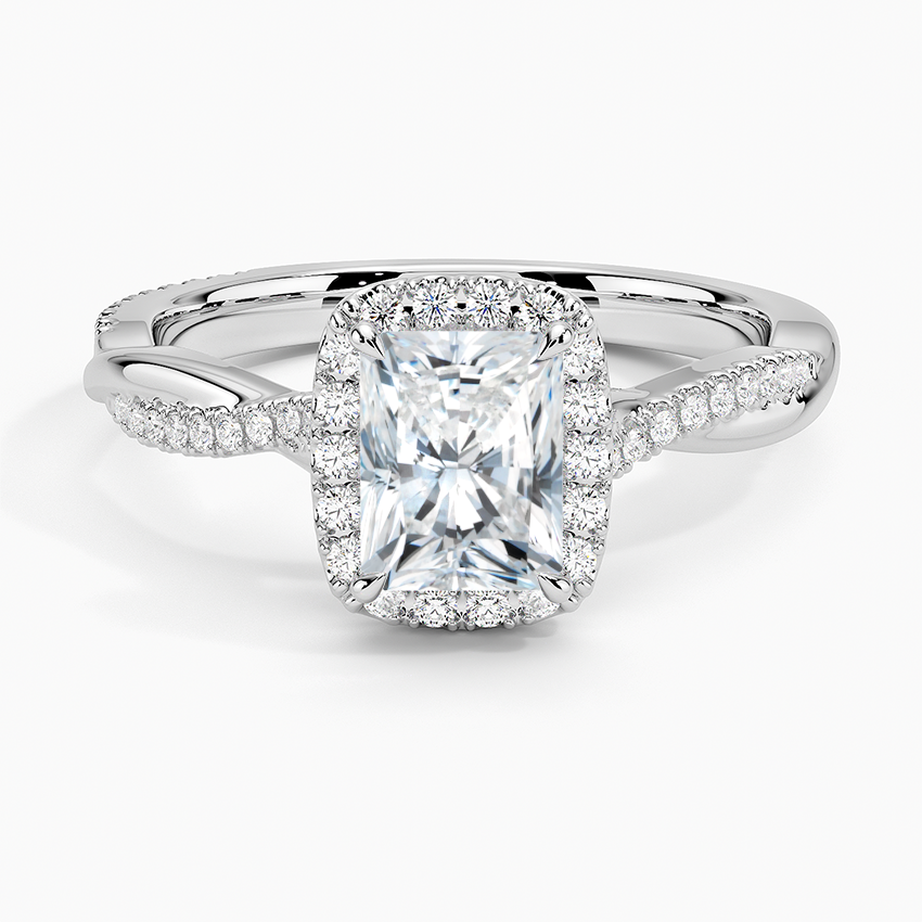 1.25 Karat Radiant Halo Tasarım Tektaş Laboratuvar Pırlanta Yüzük 18K -Diamora - Bold Diamonds