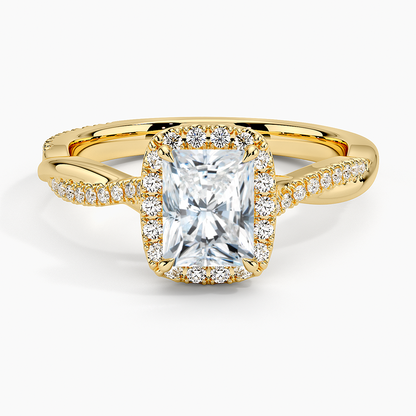 1.25 Karat Radiant Halo Tasarım Tektaş Laboratuvar Pırlanta Yüzük 18K -Diamora - Bold Diamonds