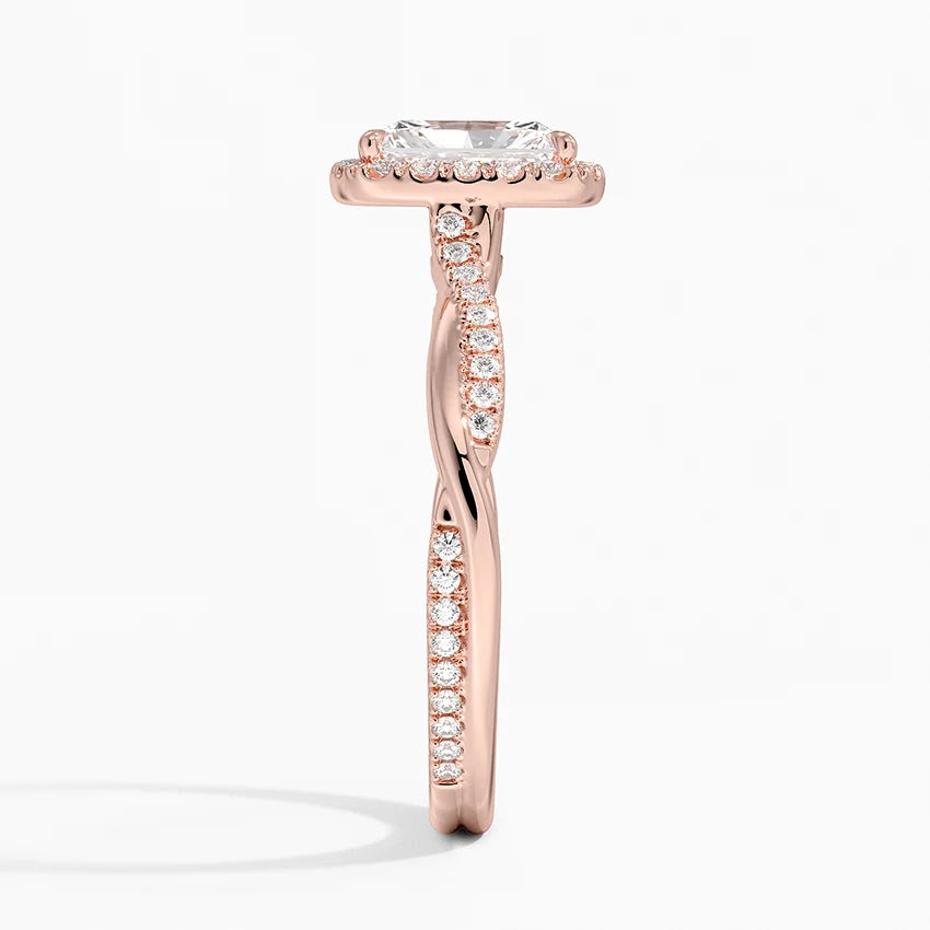 1.25 Karat Radiant Halo Tasarım Tektaş Laboratuvar Pırlanta Yüzük 18K -Diamora - Bold Diamonds
