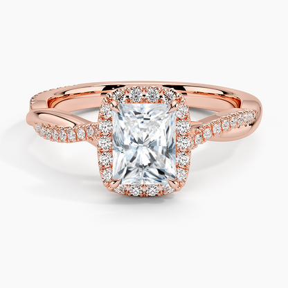1.25 Karat Radiant Halo Tasarım Tektaş Laboratuvar Pırlanta Yüzük 18K -Diamora - Bold Diamonds