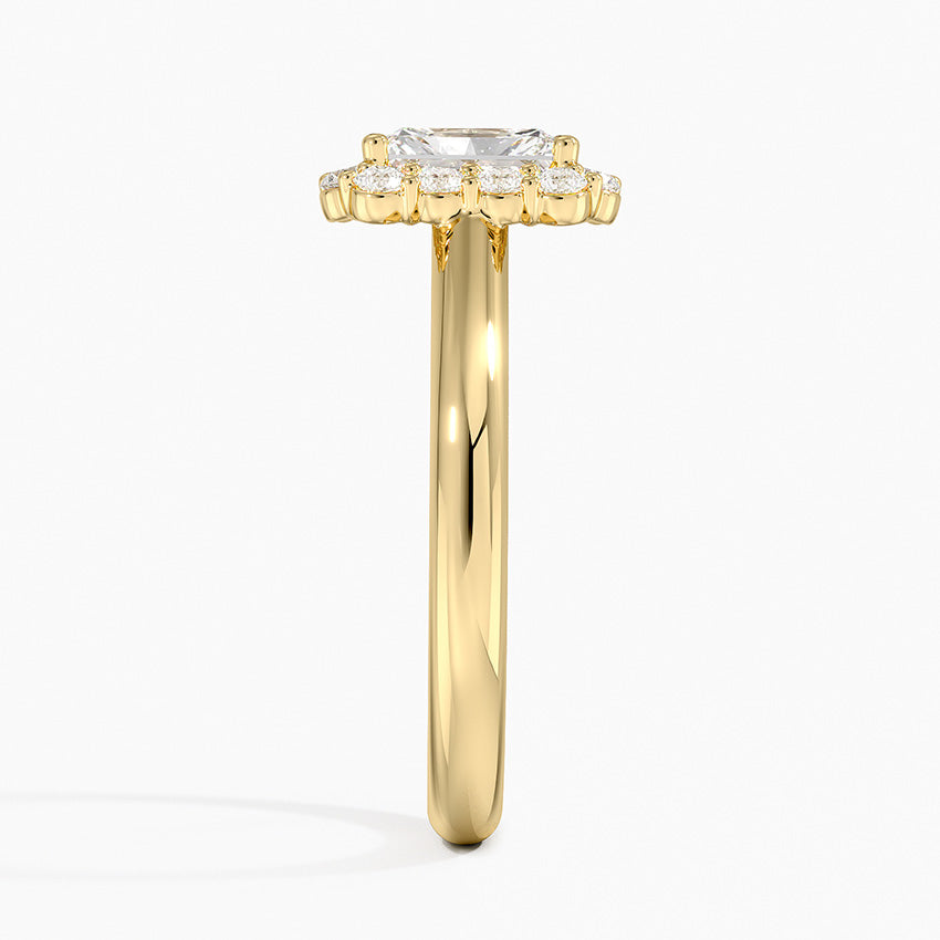 1.25 Karat Radiant Halo Tasarım Tektaş Laboratuvar Pırlanta Yüzük 18K -Illumina - Bold Diamonds
