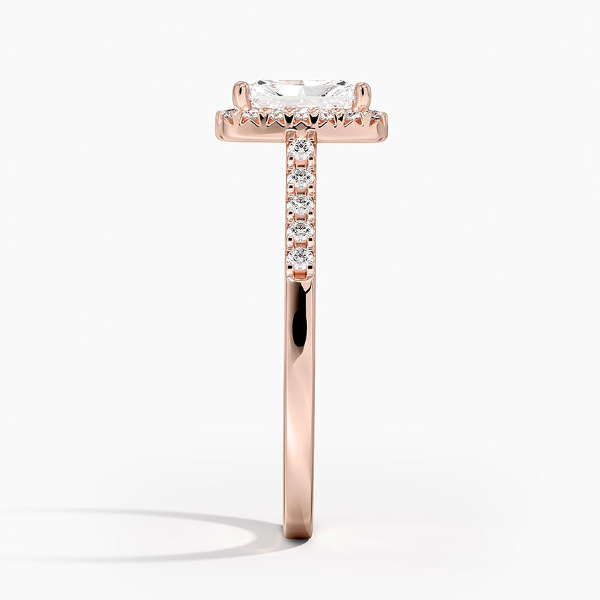 1,25 Karat Radiant Halo Tasarım Tektaş Laboratuvar Pırlanta Yüzük 18K - Lunara - Bold Diamonds