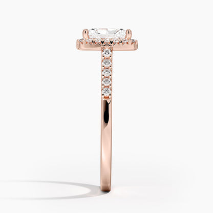 1,25 Karat Radiant Halo Tasarım Tektaş Laboratuvar Pırlanta Yüzük 18K - Lunara - Bold Diamonds
