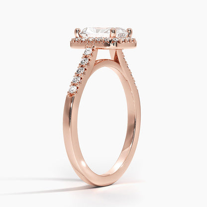 1,25 Karat Radiant Halo Tasarım Tektaş Laboratuvar Pırlanta Yüzük 18K - Lunara - Bold Diamonds