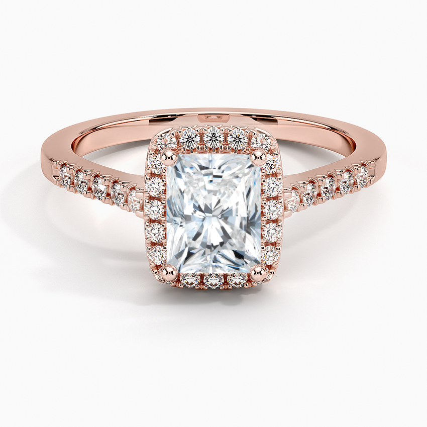 1,25 Karat Radiant Halo Tasarım Tektaş Laboratuvar Pırlanta Yüzük 18K - Lunara - Bold Diamonds